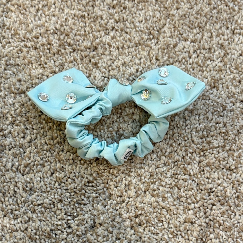 Light Blue  Bow Hair Scrunchie SCL